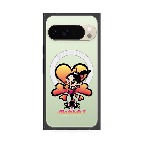 プレミアムスクエアケース with Pixelsnap［ アクビガール - ハート ］