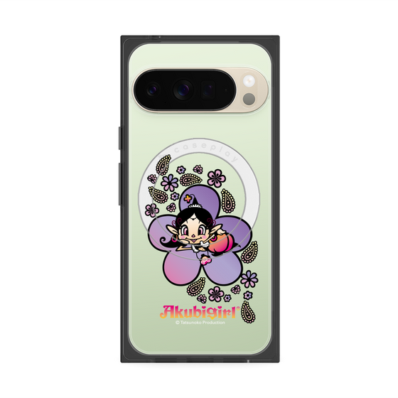 プレミアムスクエアケース with Pixelsnap［ アクビガール - フラワー ］