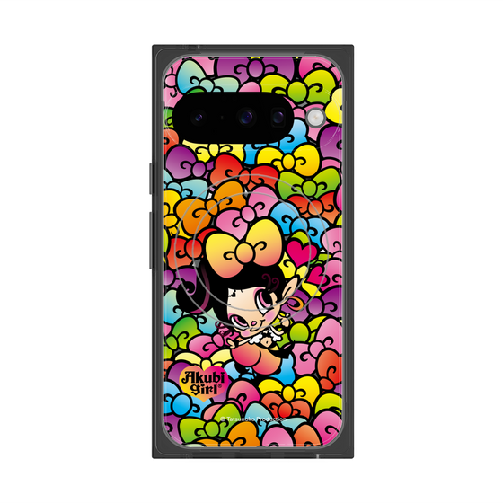 プレミアムスクエアケース with Pixelsnap［ アクビガール - リボン ］