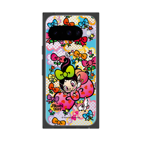 プレミアムスクエアケース with Pixelsnap［ アクビガール - フラワーリボン ］