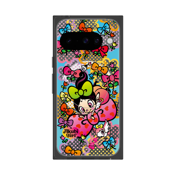 プレミアムスクエアケース with Pixelsnap［ アクビガール - フラワーリボン ］