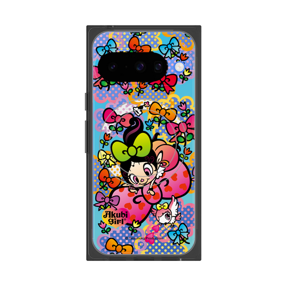 プレミアムスクエアケース with Pixelsnap［ アクビガール - フラワーリボン ］