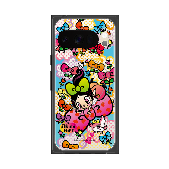 プレミアムスクエアケース with Pixelsnap［ アクビガール - フラワーリボン ］