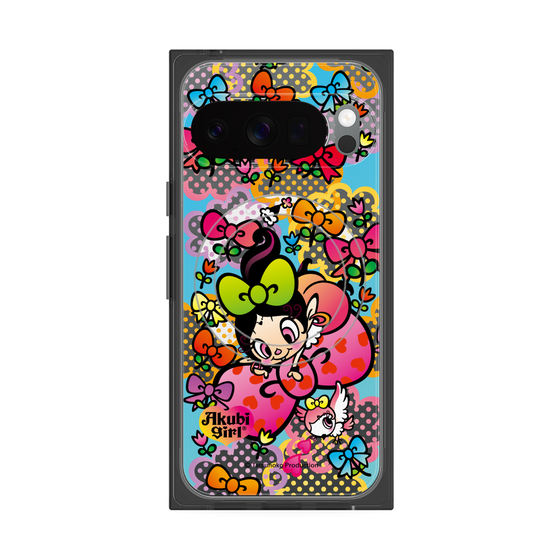 プレミアムスクエアケース with Pixelsnap［ アクビガール - フラワーリボン ］