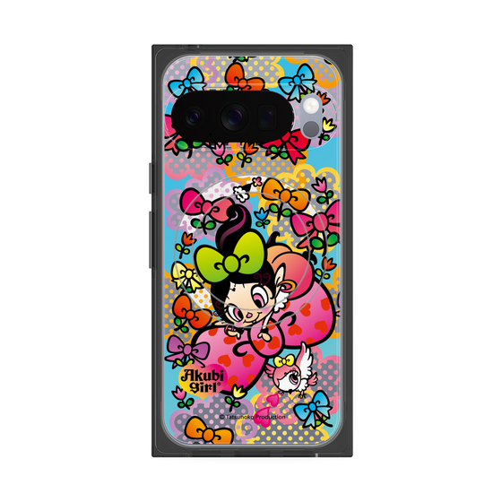 プレミアムスクエアケース with Pixelsnap［ アクビガール - フラワーリボン ］