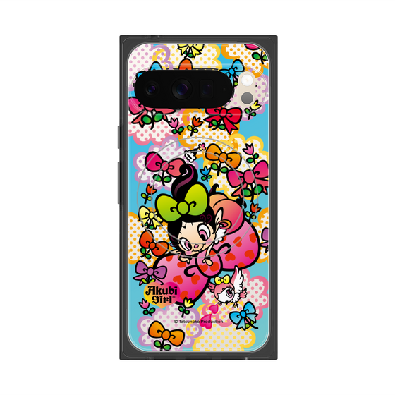 プレミアムスクエアケース with Pixelsnap［ アクビガール - フラワーリボン ］