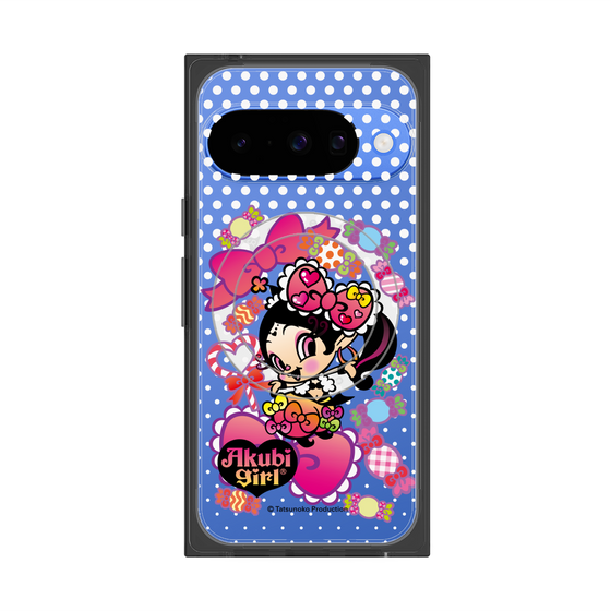プレミアムスクエアケース with Pixelsnap［ アクビガール - キャンディーリボン ］