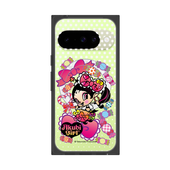 プレミアムスクエアケース with Pixelsnap［ アクビガール - キャンディーリボン ］