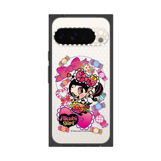 プレミアムスクエアケース with Pixelsnap［ アクビガール - キャンディーリボン ］
