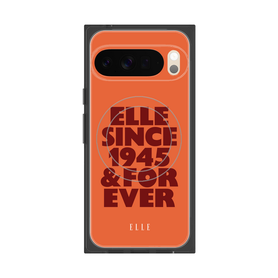プレミアムスクエアケース with Pixelsnap［ ELLE - オレンジ ］