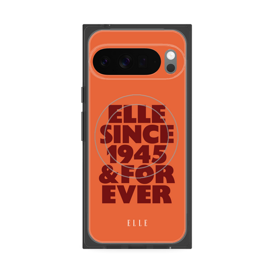プレミアムスクエアケース with Pixelsnap［ ELLE - オレンジ ］