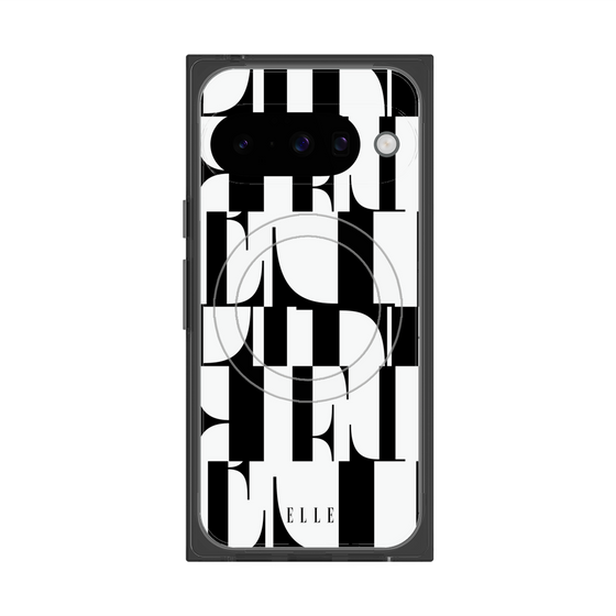 プレミアムスクエアケース with Pixelsnap［ ELLE - カットロゴ ］