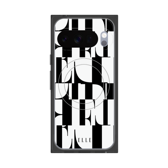 プレミアムスクエアケース with Pixelsnap［ ELLE - カットロゴ ］