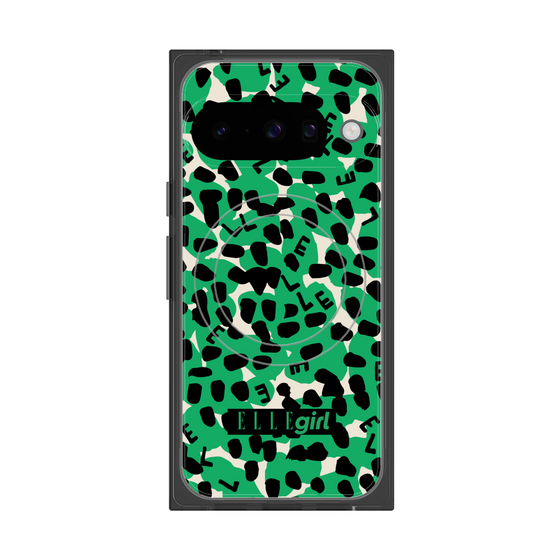 プレミアムスクエアケース with Pixelsnap［ ELLEgirl - レオパード - Green ］
