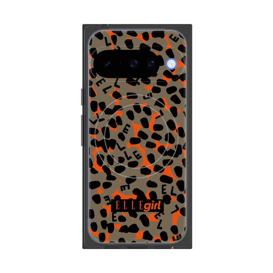 プレミアムスクエアケース with Pixelsnap［ ELLEgirl - レオパード - Brown ］