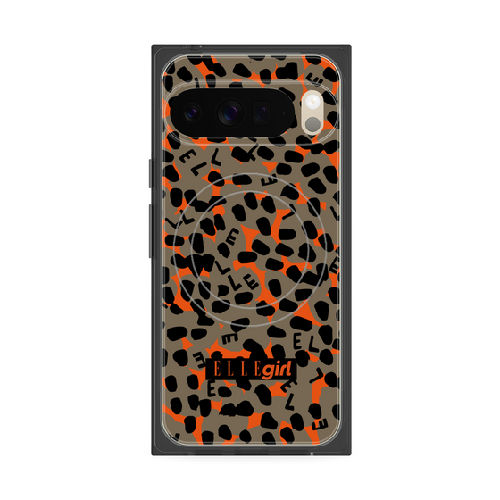 プレミアムスクエアケース with Pixelsnap［ ELLEgirl - レオパード - Brown ］