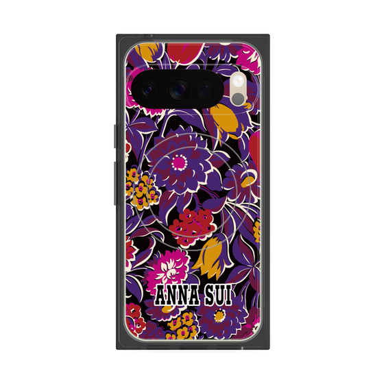 プレミアムスクエアケース with Pixelsnap［ ANNA SUI - ガーデンフワラー - マゼンタ ］