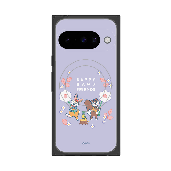 プレミアムスクエアケース with Pixelsnap［ クピラムフレンズ - フラワー ］