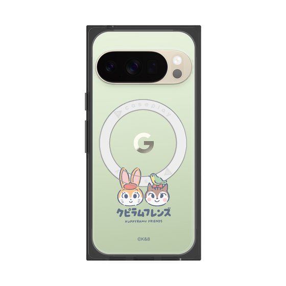 プレミアムスクエアケース with Pixelsnap［ クピラムフレンズ - ロゴ - 仲良し ］