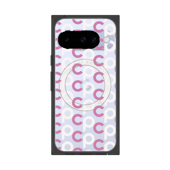 プレミアムスクエアケース with Pixelsnap［ オリジナル - CASEPLAYイニシャル総柄 - ピンク ］