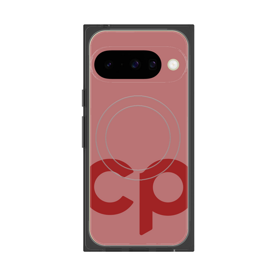 プレミアムスクエアケース with Pixelsnap［ オリジナル - CASEPLAYイニシャル - レッド ］