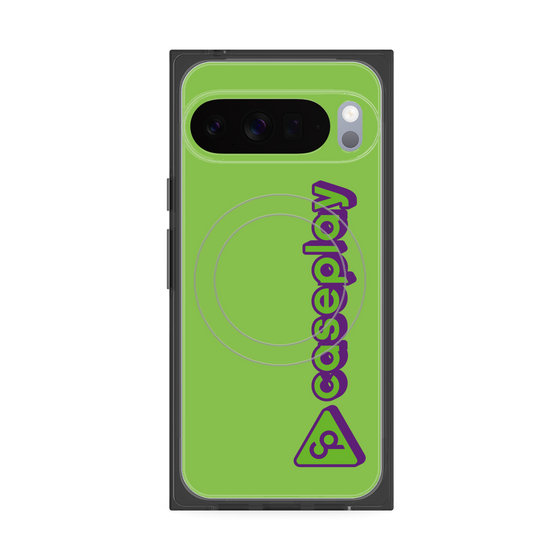 プレミアムスクエアケース with Pixelsnap［ オリジナル - CASEPLAYロゴタイプ - グリーン ］