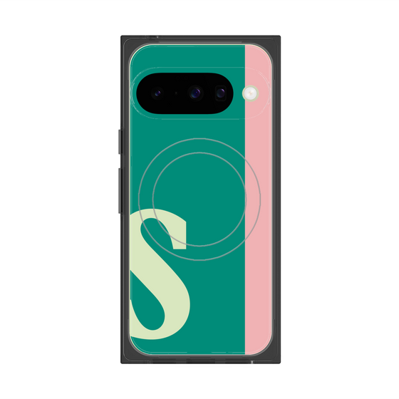 プレミアムスクエアケース with Pixelsnap［ オリジナル - initial color line - S green ］