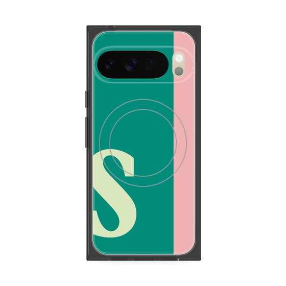 プレミアムスクエアケース with Pixelsnap［ オリジナル - initial color line - S green ］