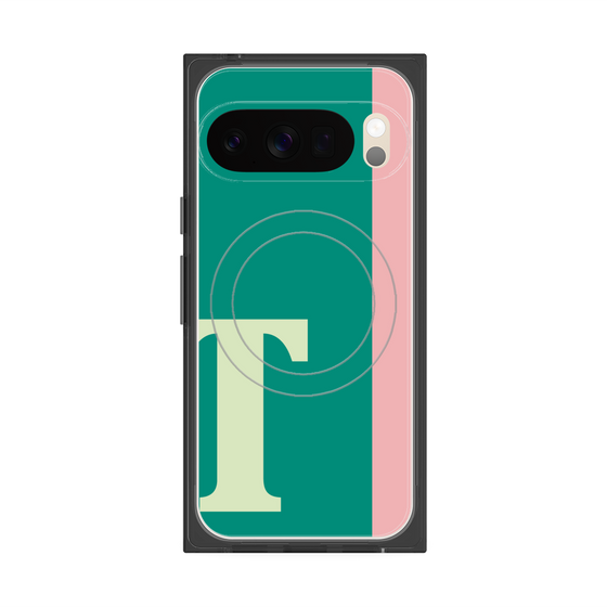 プレミアムスクエアケース with Pixelsnap［ オリジナル - initial color line - T green ］
