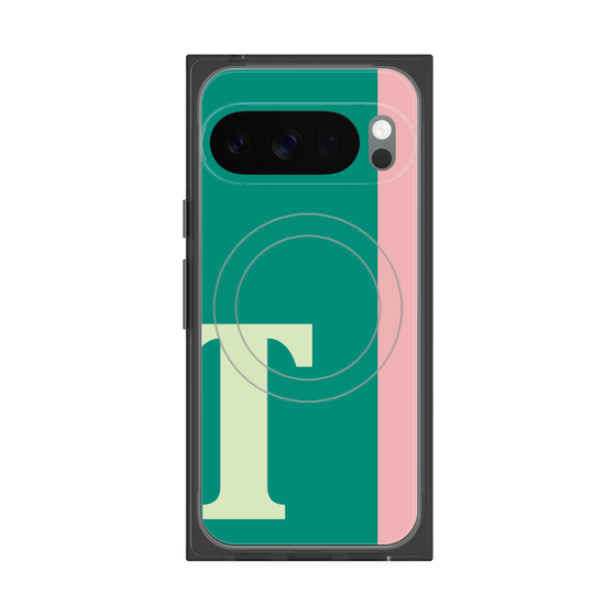 プレミアムスクエアケース with Pixelsnap［ オリジナル - initial color line - T green ］