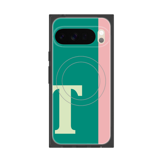 プレミアムスクエアケース with Pixelsnap［ オリジナル - initial color line - T green ］