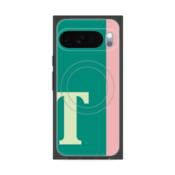 プレミアムスクエアケース with Pixelsnap［ オリジナル - initial color line - T green ］