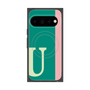プレミアムスクエアケース with Pixelsnap［ オリジナル - initial color line - U green ］