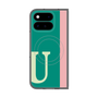 プレミアムスクエアケース with Pixelsnap［ オリジナル - initial color line - U green ］