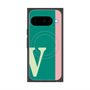 プレミアムスクエアケース with Pixelsnap［ オリジナル - initial color line - V green ］