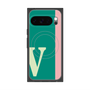 プレミアムスクエアケース with Pixelsnap［ オリジナル - initial color line - V green ］