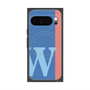 プレミアムスクエアケース with Pixelsnap［ オリジナル - initial color line - W blue ］