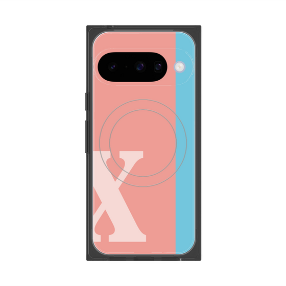 プレミアムスクエアケース with Pixelsnap［ オリジナル - initial color line - X pink ］