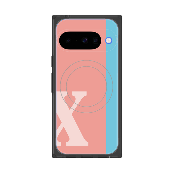 プレミアムスクエアケース with Pixelsnap［ オリジナル - initial color line - X pink ］
