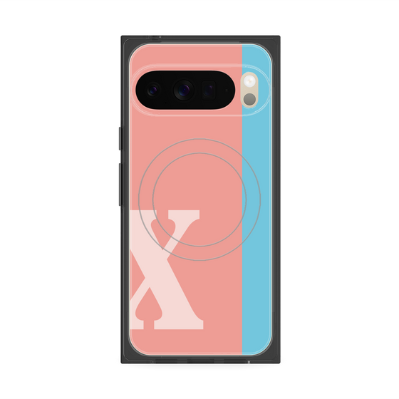 プレミアムスクエアケース with Pixelsnap［ オリジナル - initial color line - X pink ］