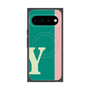 プレミアムスクエアケース with Pixelsnap［ オリジナル - initial color line - Y green ］