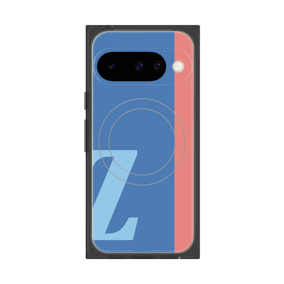 プレミアムスクエアケース with Pixelsnap［ オリジナル - initial color line - Z blue ］