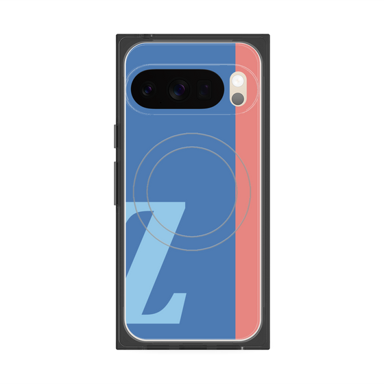 プレミアムスクエアケース with Pixelsnap［ オリジナル - initial color line - Z blue ］