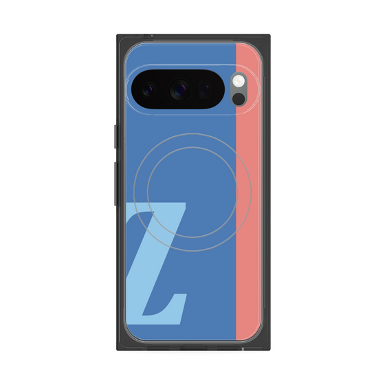 プレミアムスクエアケース with Pixelsnap［ オリジナル - initial color line - Z blue ］