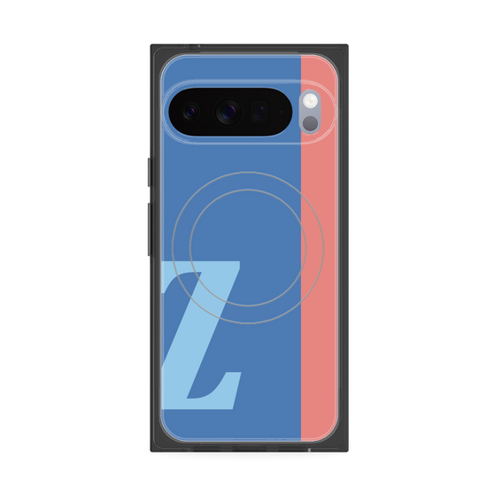 プレミアムスクエアケース with Pixelsnap［ オリジナル - initial color line - Z blue ］