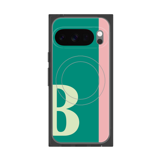 プレミアムスクエアケース with Pixelsnap［ オリジナル - initial color line - B green ］