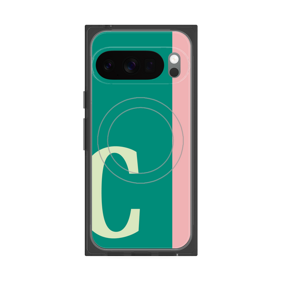 プレミアムスクエアケース with Pixelsnap［ オリジナル - initial color line - C green ］