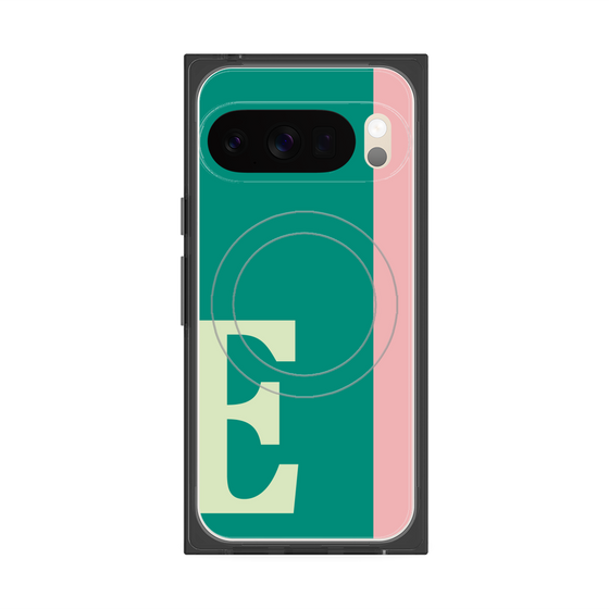 プレミアムスクエアケース with Pixelsnap［ オリジナル - initial color line - E green ］