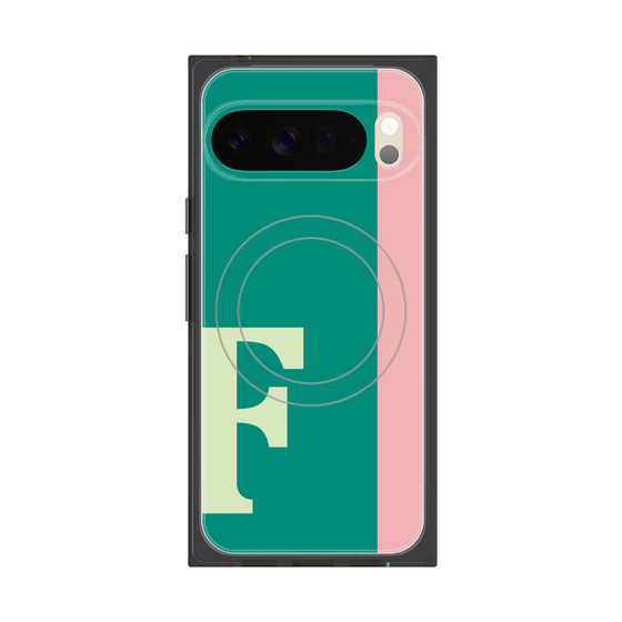 プレミアムスクエアケース with Pixelsnap［ オリジナル - initial color line - F green ］