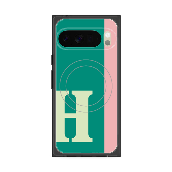 プレミアムスクエアケース with Pixelsnap［ オリジナル - initial color line - H green ］